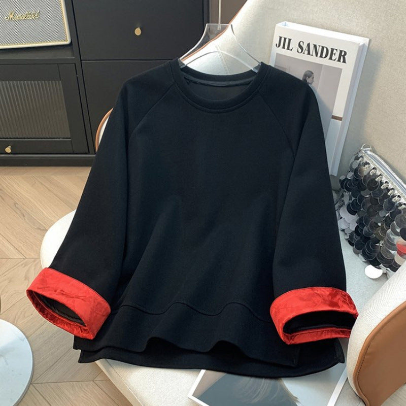Color-block Casual Col d'équipage Femmes Chemise bas