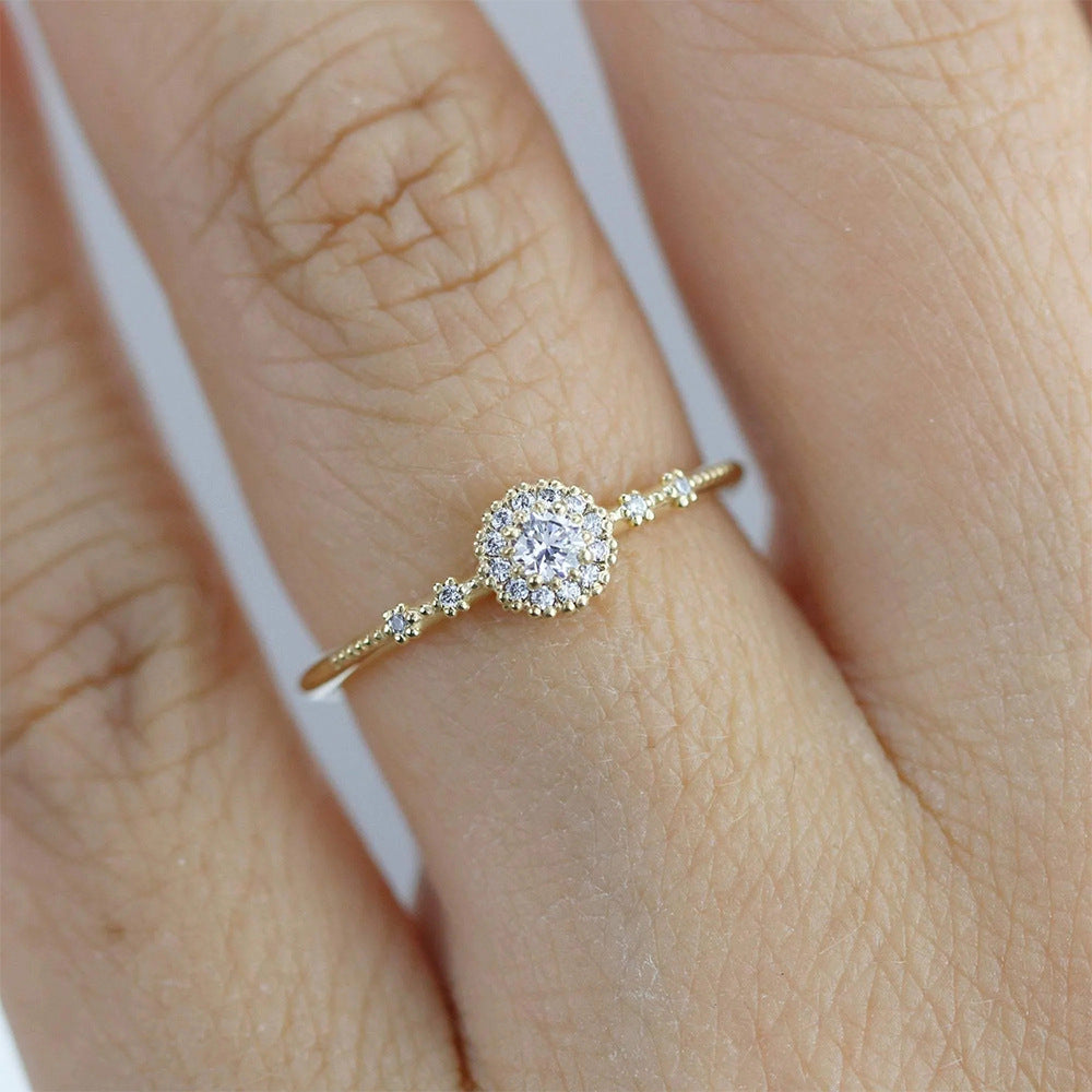 Entrée européenne et américaine Lux Flower Strass embeded Fermé 925 Argent Ro de haute qualité