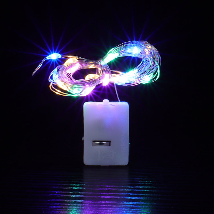 LED Petite boîte carrée Batterie alimentée par des lumières à chaînes ambiantes colorées