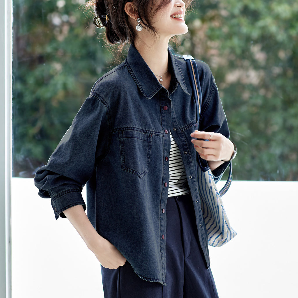 Blouse femme élégante et polyvalente pour vêtements de dessus