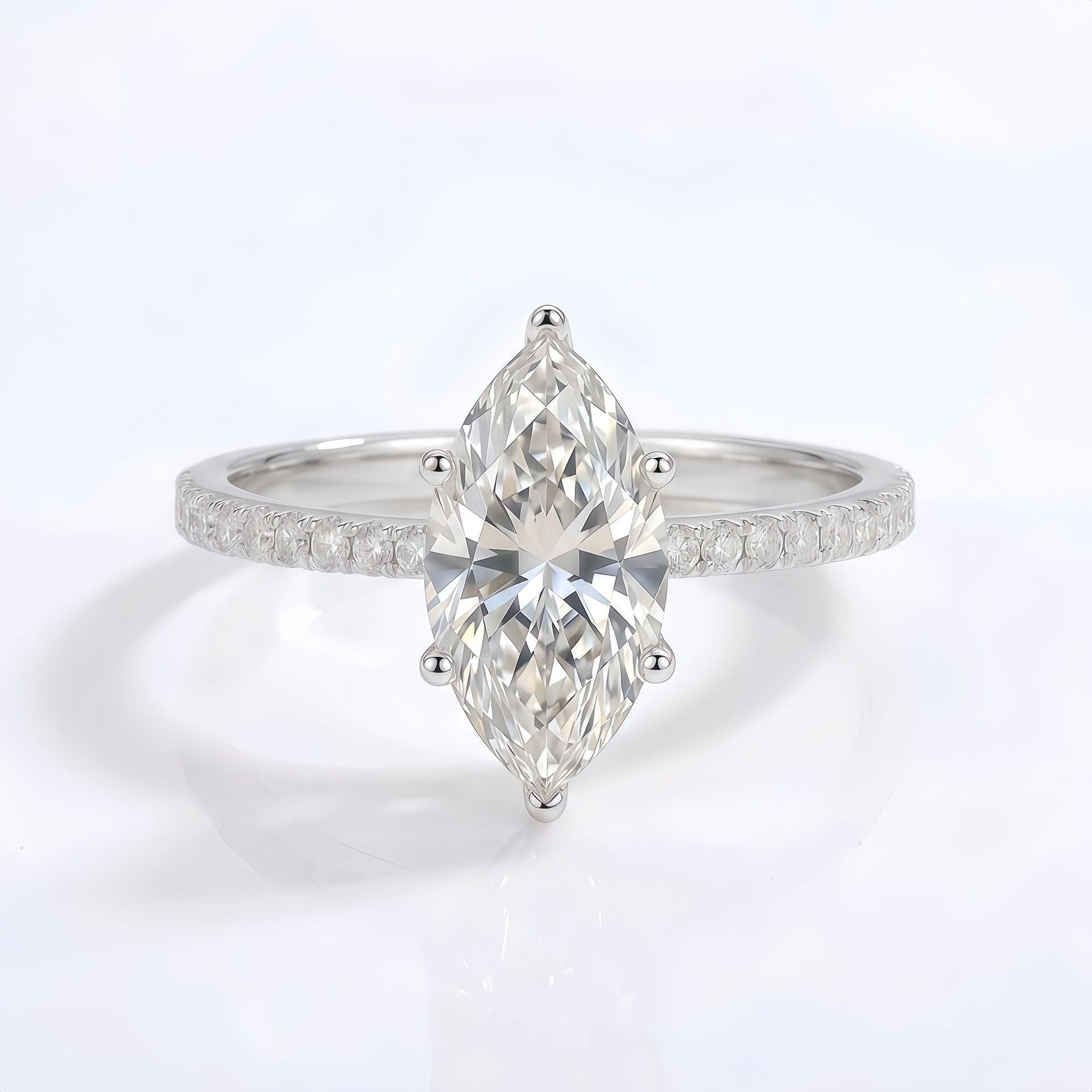 S925 Argent Sterling Moissanite Anneau Cheval Design Eye