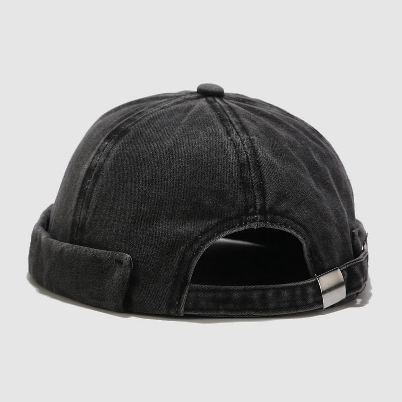 Identique pour hommes et femmes Chapeau brimless de couleur unie avec motif brim roulé Fe