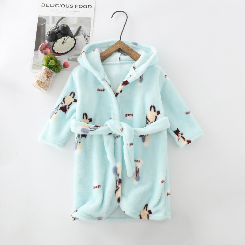 Enfants Vêtements Maison Vêtements Flannel Hommes Femmes Hoodie Coral Velvet Robe de nuit