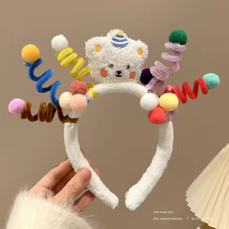 Bandes de cheveux mignons de lavage du visage Tête de dessin animé femelle Bande de cheveux Bande de tête Appliquer