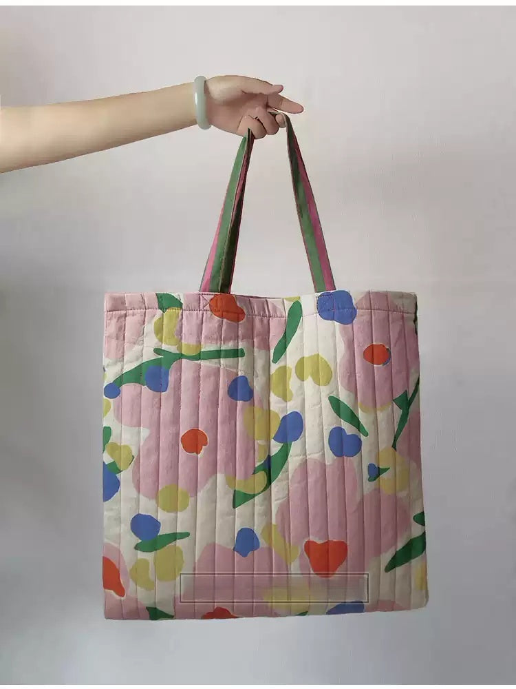 Sac d'épaule épais en coton et en lin rembourré