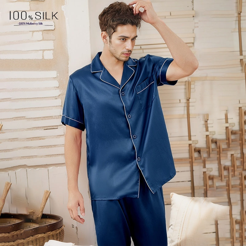 Set de pyjama en soie d'été pour hommes