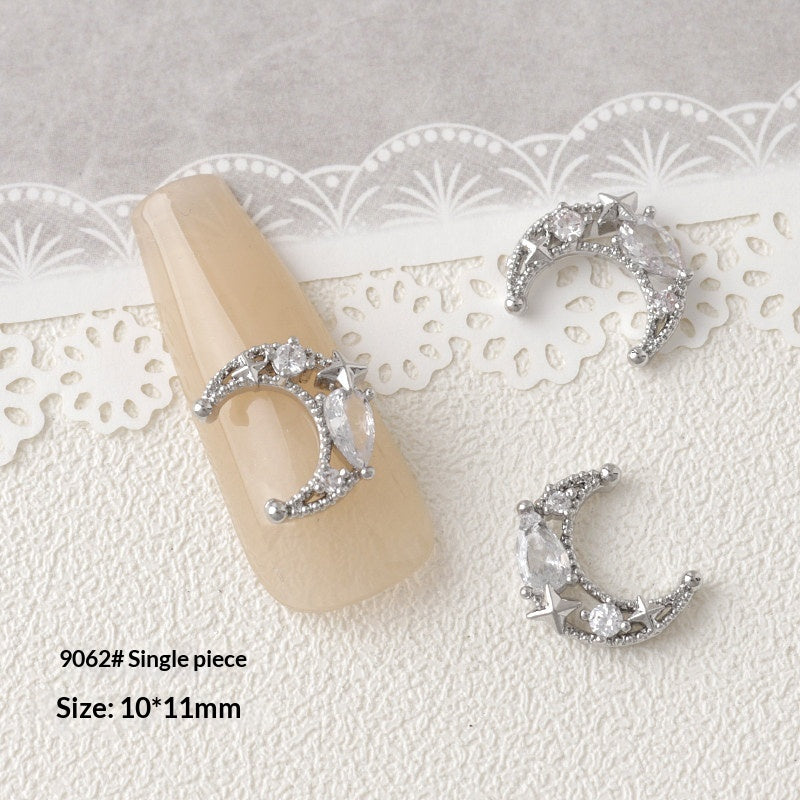 Argent Zircon Bow Nail Art Accessoires