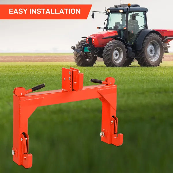 Adaptateur 3 Pt Quick Hitch pour tracteur à boulons réglable de catégorie 1 et 2 W 3000lb