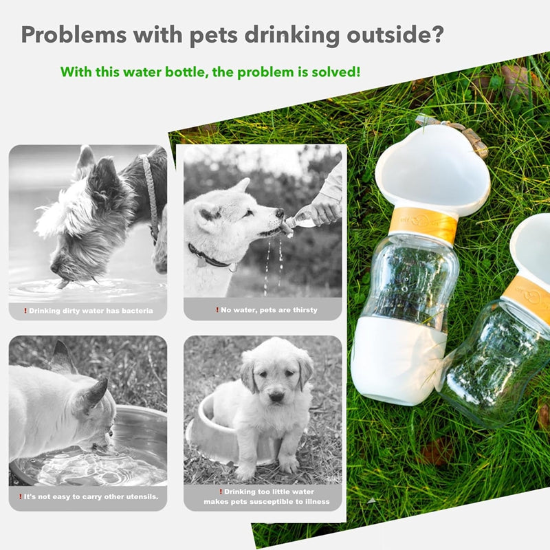 Bouteille d'eau pour chien pour l'extérieur Portable Companion Cup en plastique Bouteille d'eau Marche pour chien W