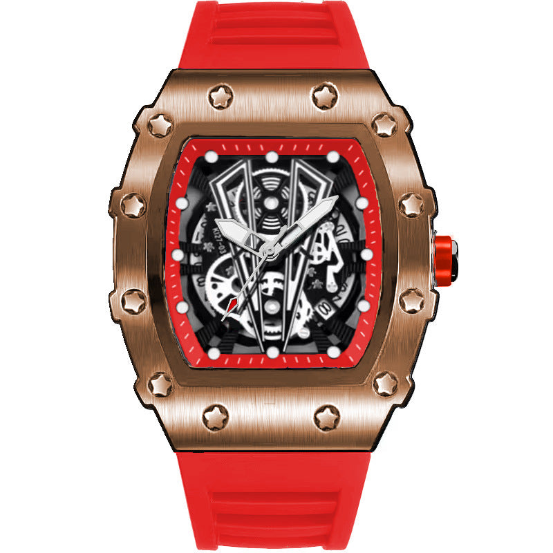 Montre Quartz en forme de barillet pour hommes Casual Sport
