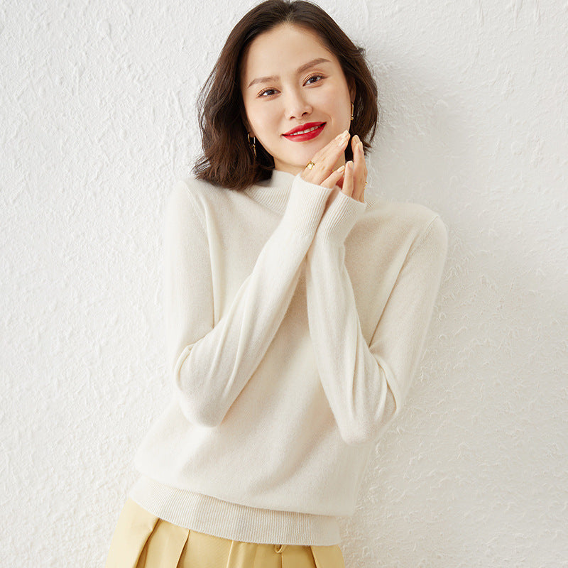 Patchwork à manches longues Sweater Femmes Core-Spun Fil tricoté Top Loose-Fit Fondage tricoté Top