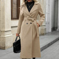 Manteau de laine Lapel d'arrivée avec cravate et double-brassed Design