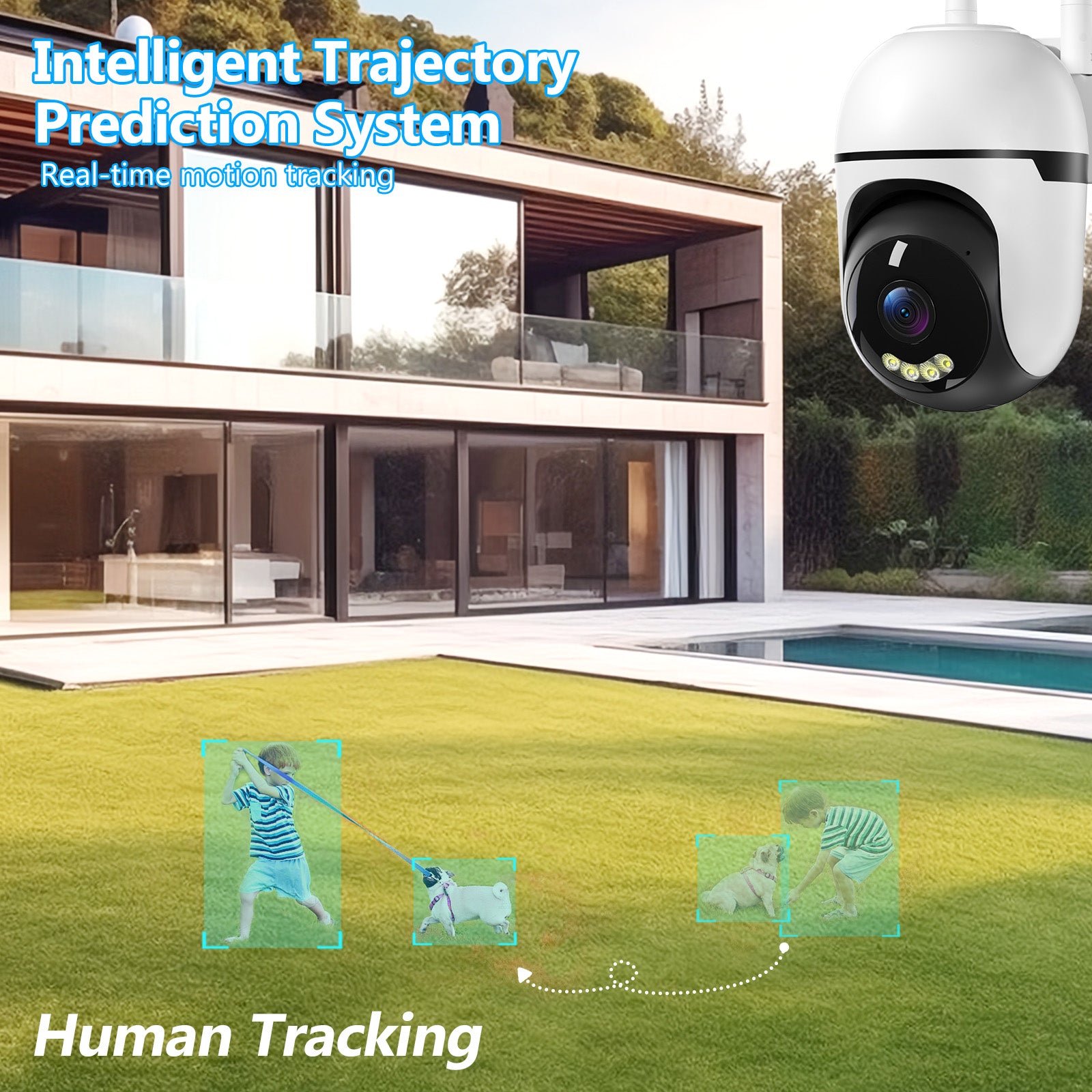 3MP PTZ Sans fil intérieur extérieur Mini caméra CCTV Système de sécurité réseau Caméra Wifi Avec