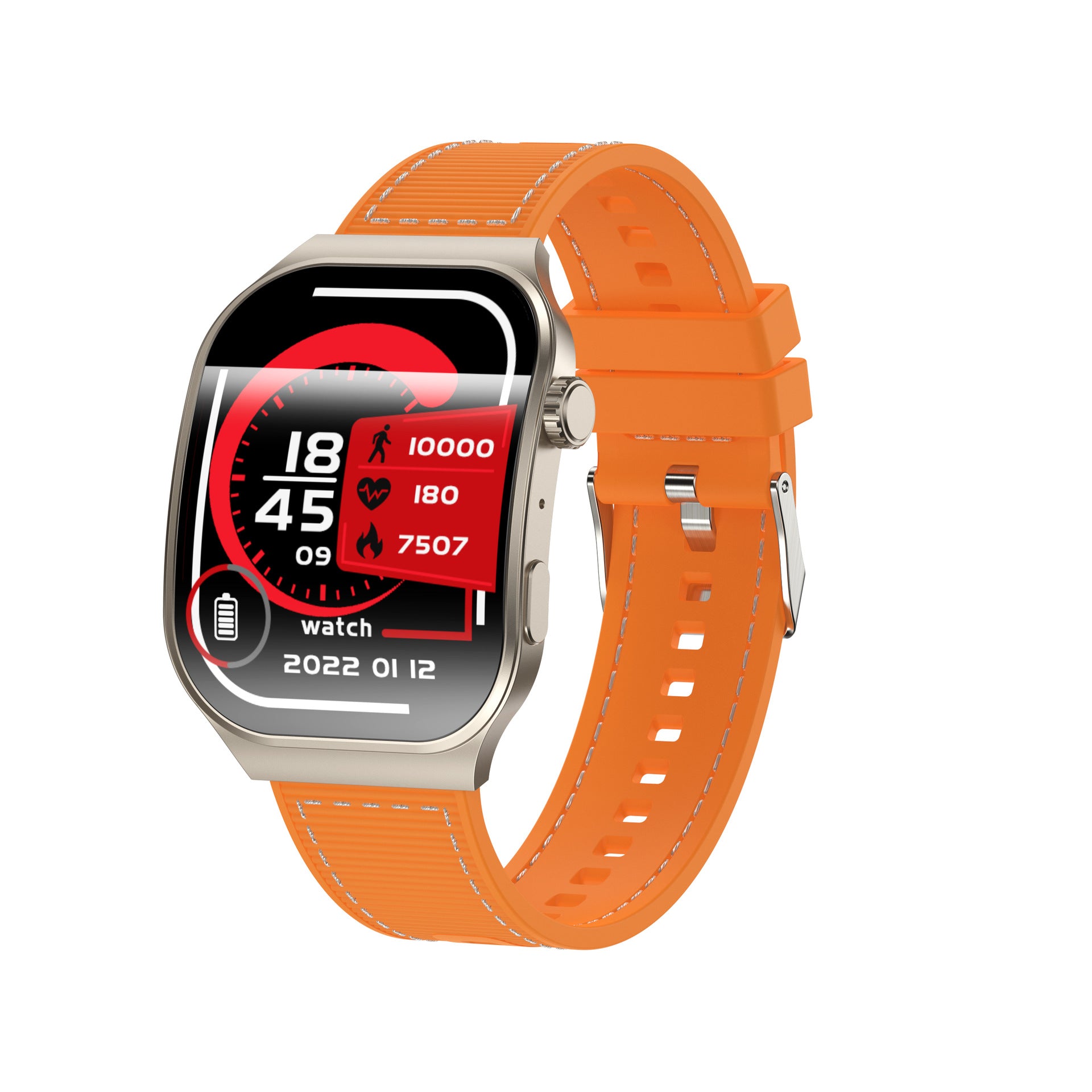 KP-S112 Modèle de montre intelligente à écran courbé avec appel de fréquence cardiaque Surveillance de la santé Oxy du sang