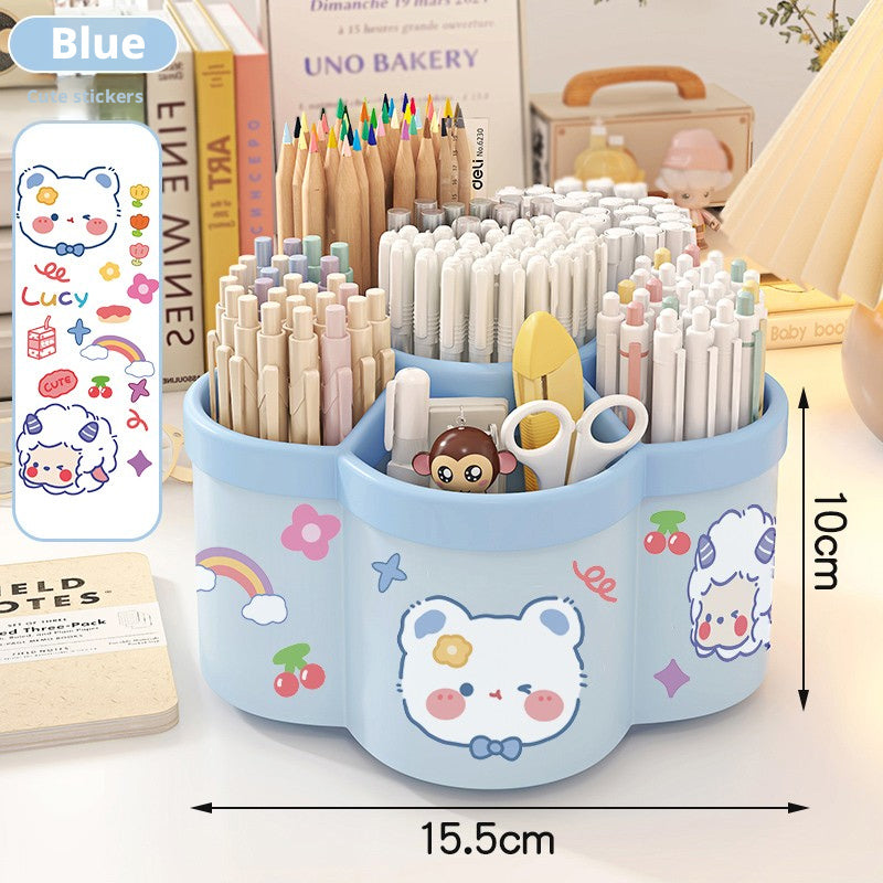 Porte stylo rotatif-avec sticker-Sky bleu-1 pièce