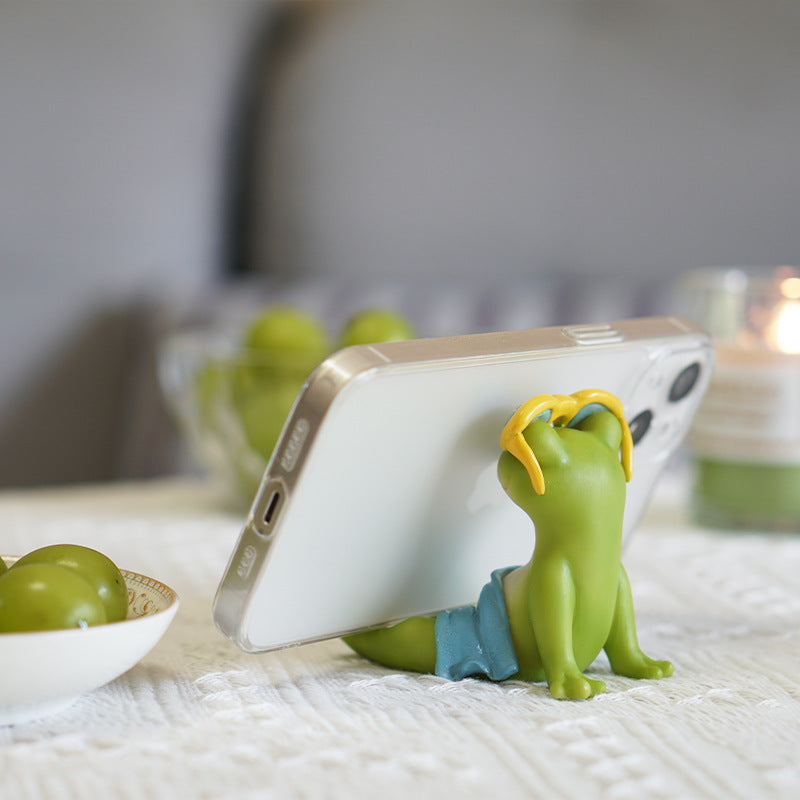 Desk Phone Holder for Frog Ornaments and Stress Relief