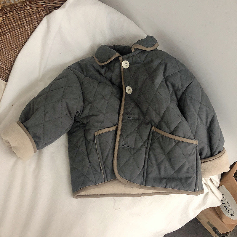 Manteau en cachemire pour filles Coton rembourré Coat Lapel Warm Coat