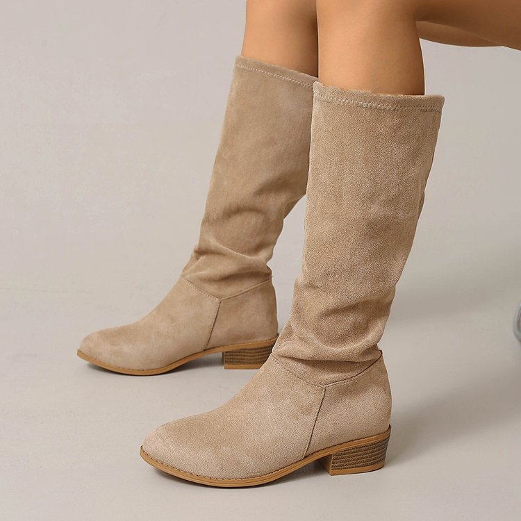 Bottes de Chevalier Matte High Calf pour femmes