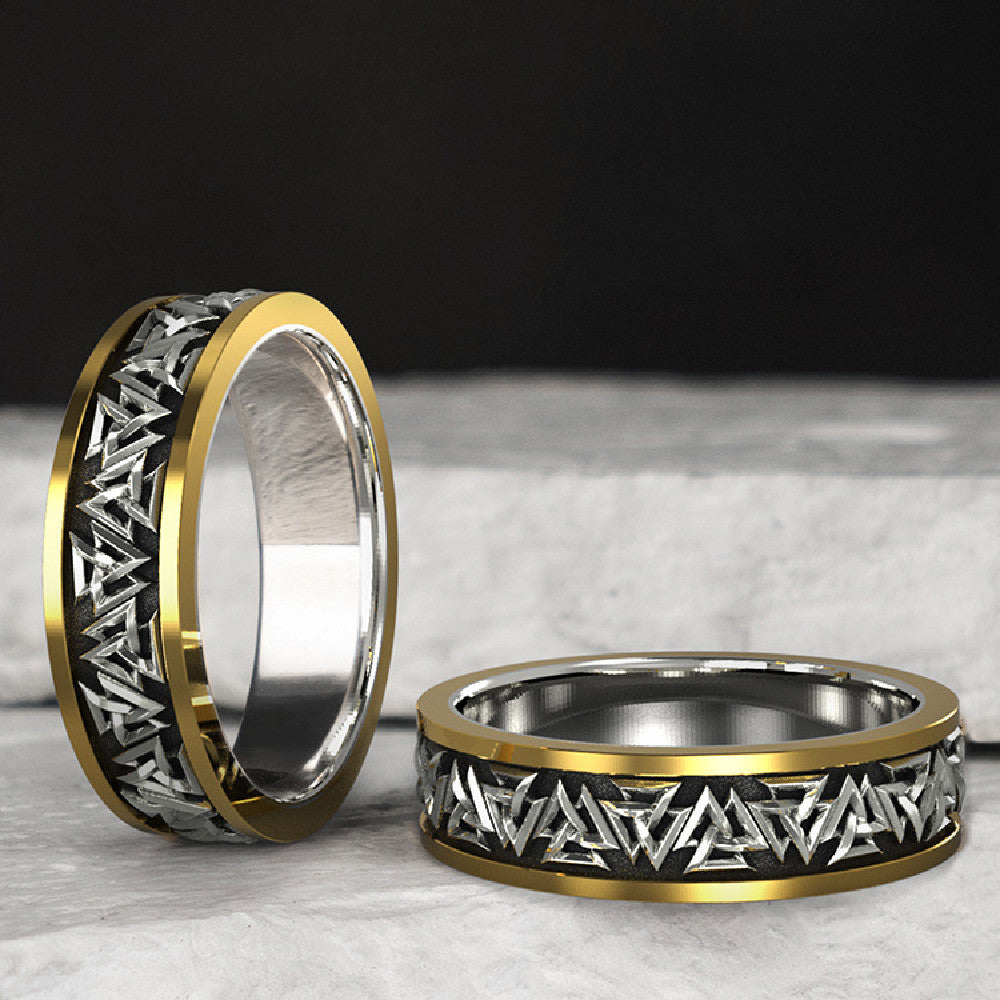 Knot Viking Silver Set Bague Bronze Homme