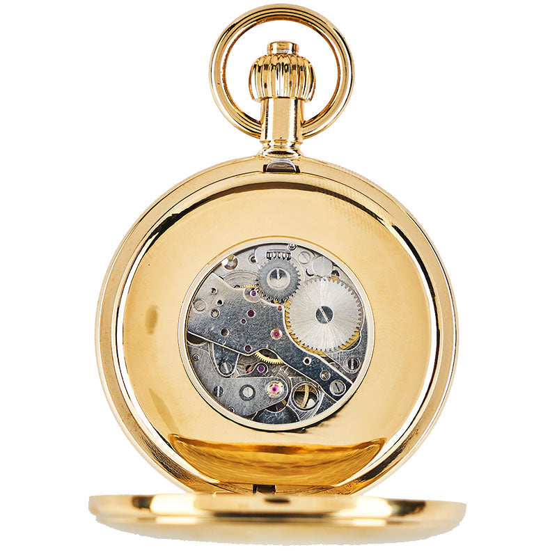 Couverture pliante double affichage Sun-moon-star Montre de poche mécanique automatique