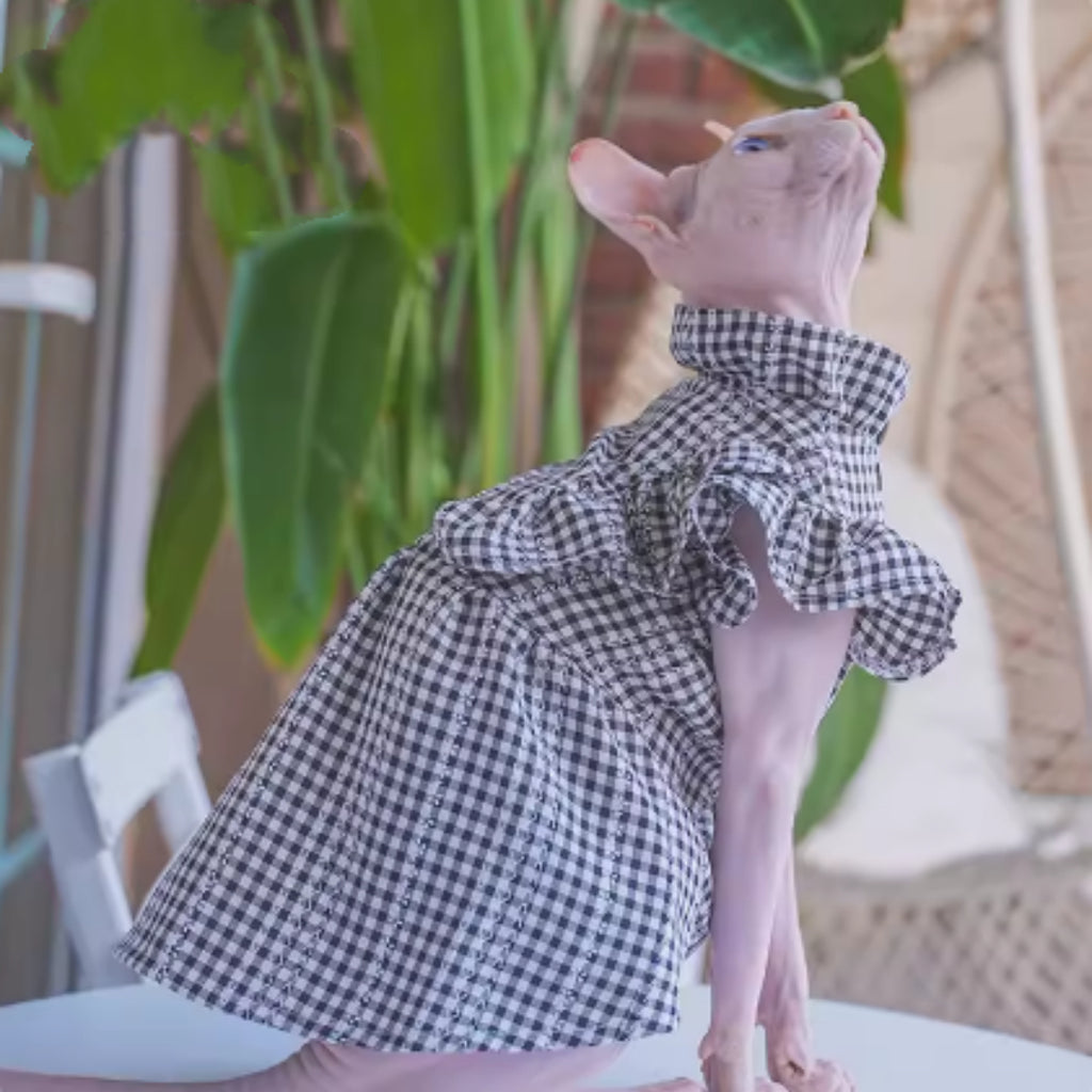 Kitten Été Cool et Respirant Robe en Plaid de coton