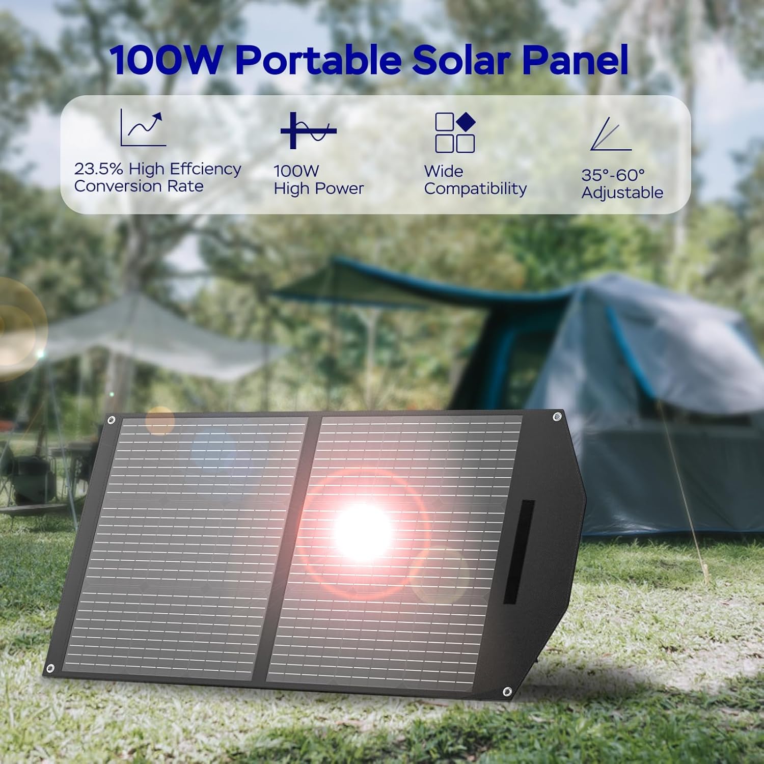 Chargeur de panneau solaire pliable pour les appareils USB DC de la centrale électrique 18V Dehors