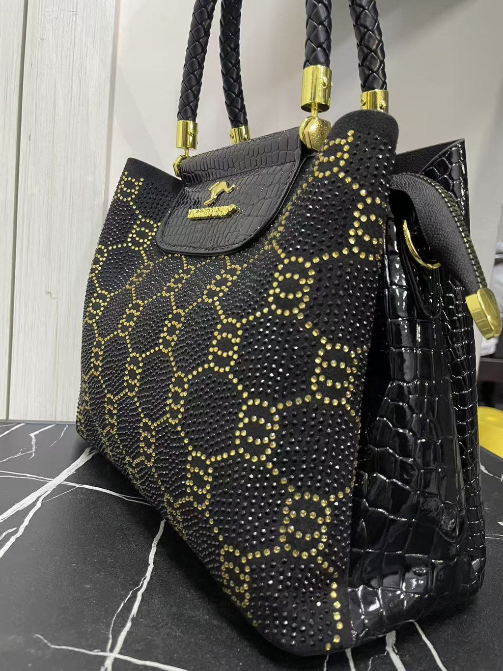 Sac à main minimaliste pour femmes avec Strass appliqué à la chaleur
