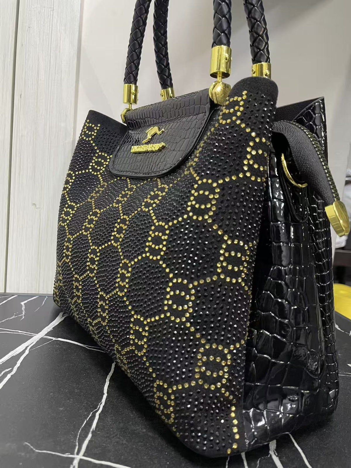 Sac à main minimaliste pour femmes avec Strass appliqué à la chaleur