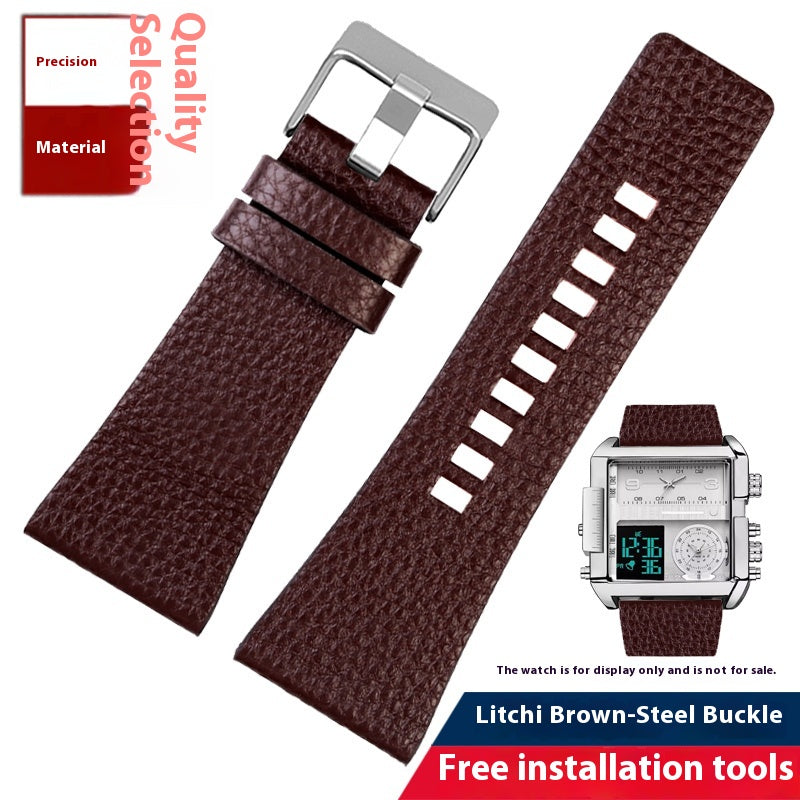 Convient pour grand cadran bracelet de montre en cuir