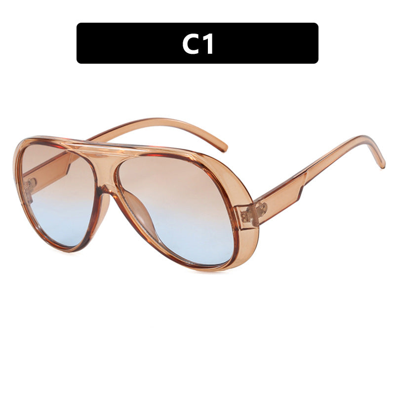 Lunettes de soleil modement surdimensionnées de style grenouille