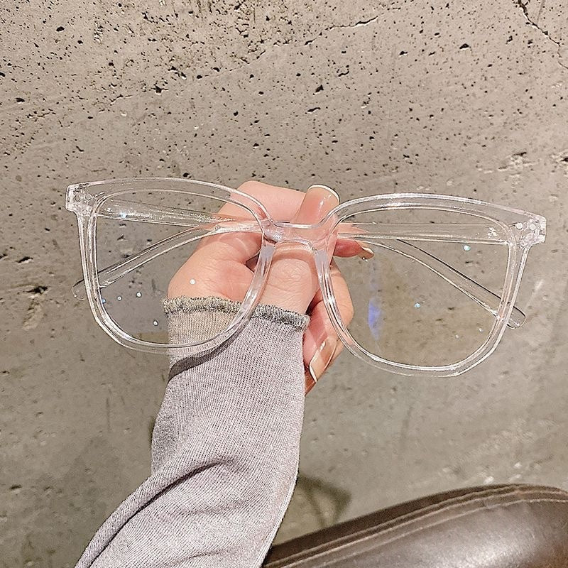 Cadre carré Non-prescription Verres Plains à blocage de lumière bleue