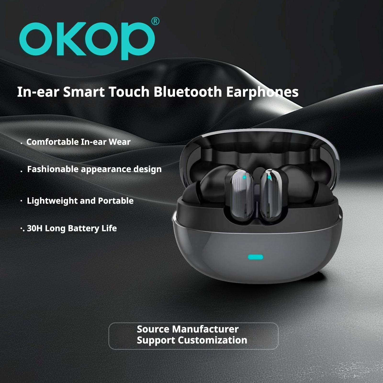 KP-215 Ecouteurs Bluetooth dans l'oreille Modèle Touch Control Design Compact Low Latency High Sound