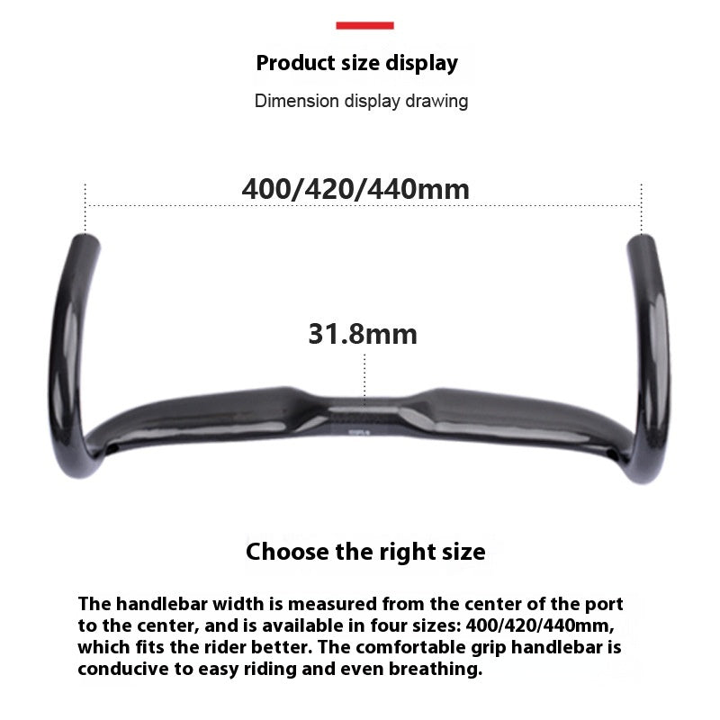 Barre de chute en fibre de carbone de vélo de route non standard Accessoires de poignée ultra-légers