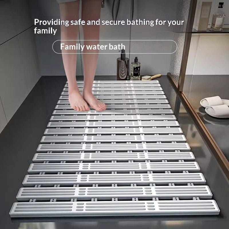 Tapis antidérapant pour salle de bains en bambou