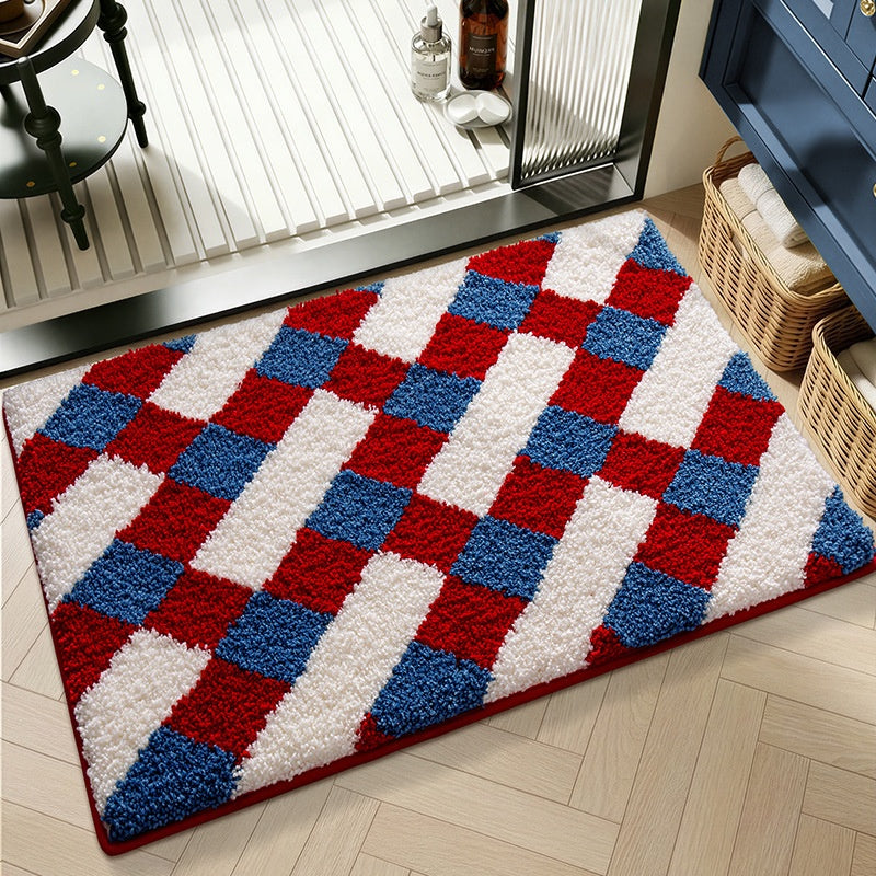 Tapis de sol géométrique non glissant, absorbant l'eau