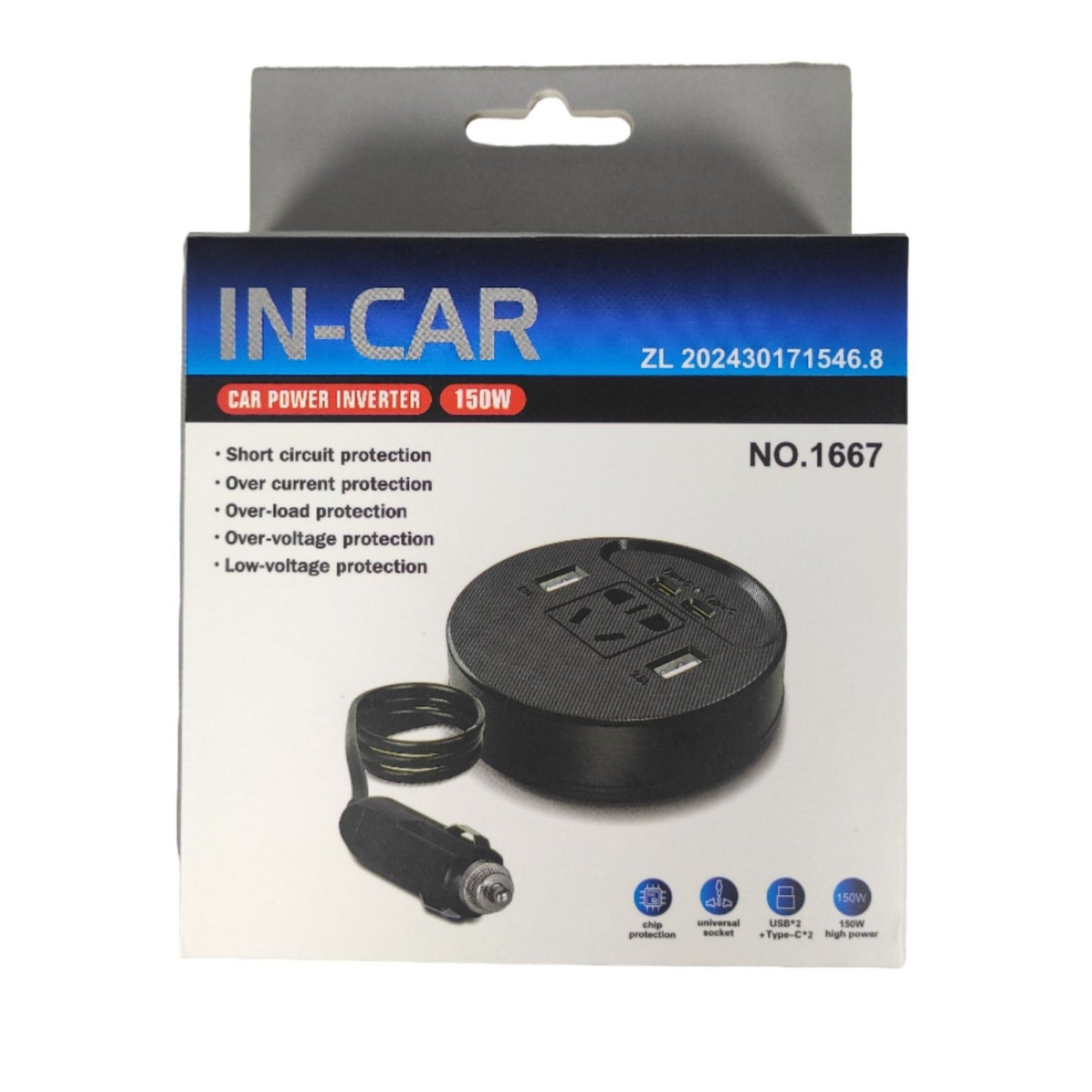 Invertisseur monté sur voiture jusqu'à 220V