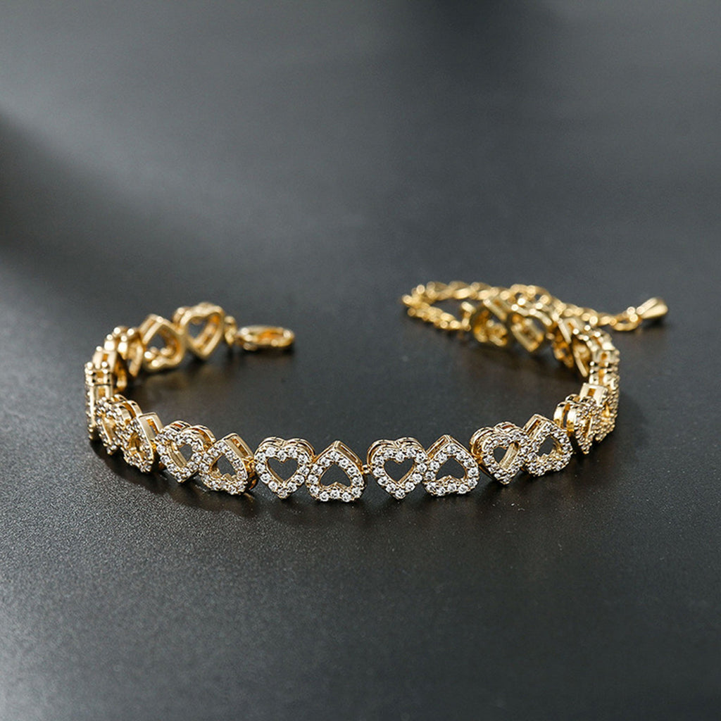 Bracelet en diamant de haute qualité de fille avec cœur en diamant complet