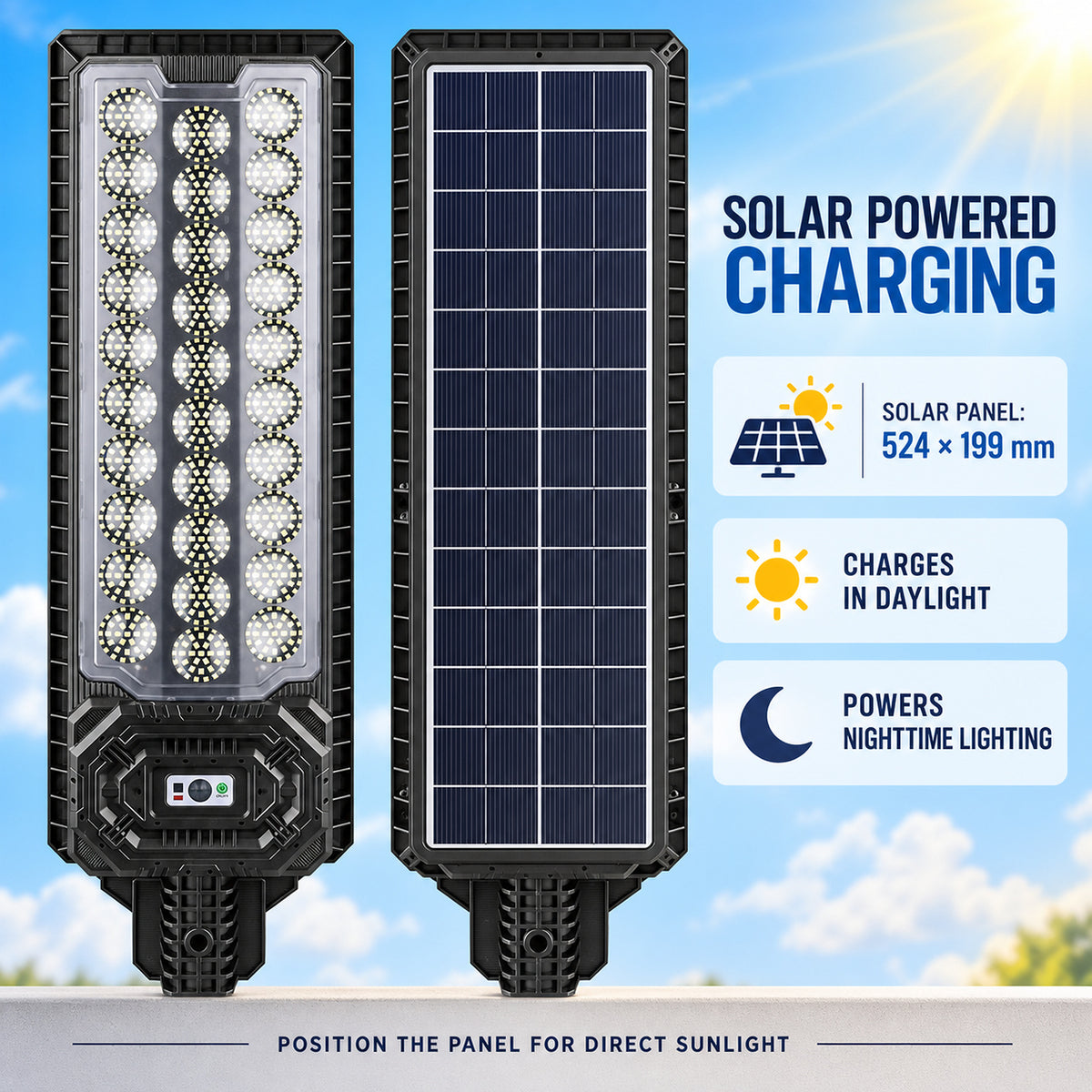 Solar Powered Motion Sensor Outdoor Light W7114 3 Noir pour Garden Yard Street Wall LED