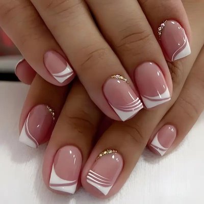 24 pièces Nail Art Haute Mode Simple Strass papillon fleur de vache porter Nail