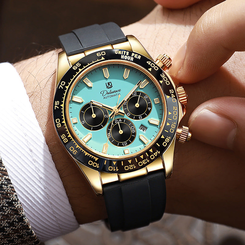 Homme Fashionable et tendance montre mécanique entièrement automatique
