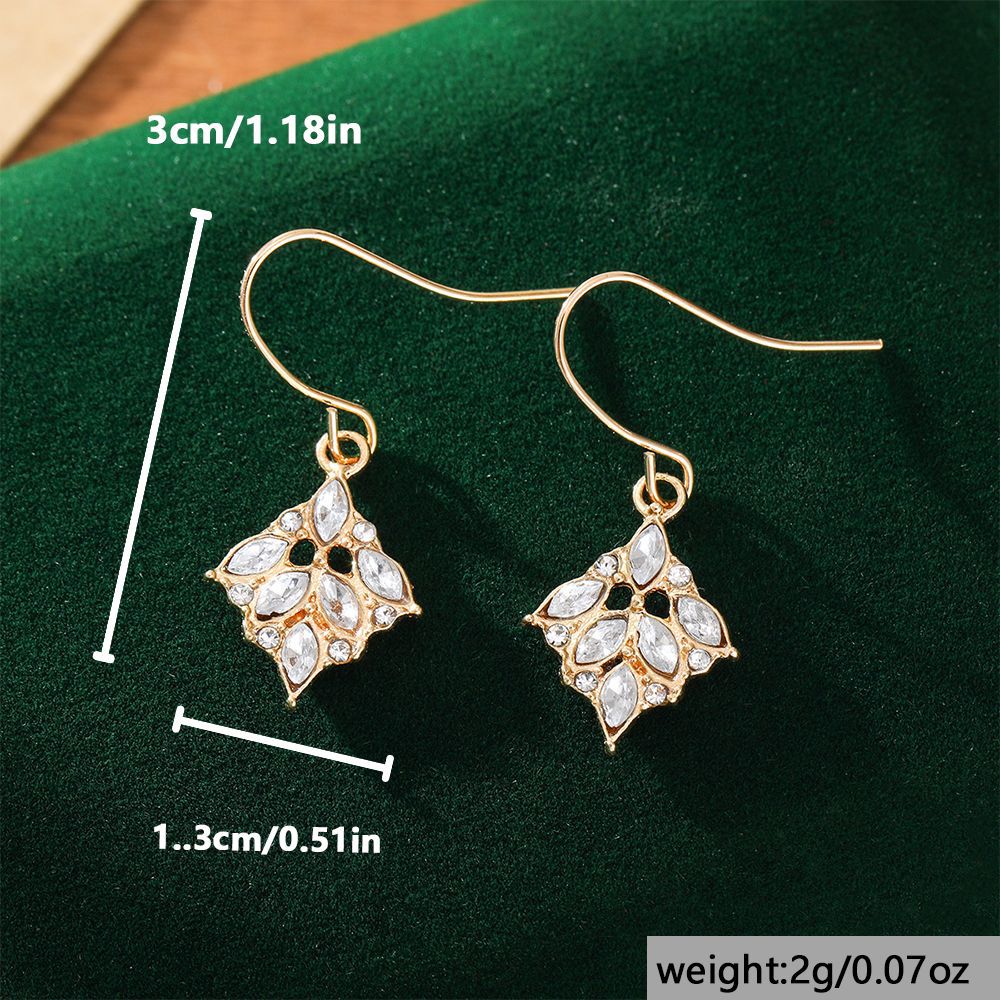 Boucles d'oreilles Zircon-Inlaid Vintage