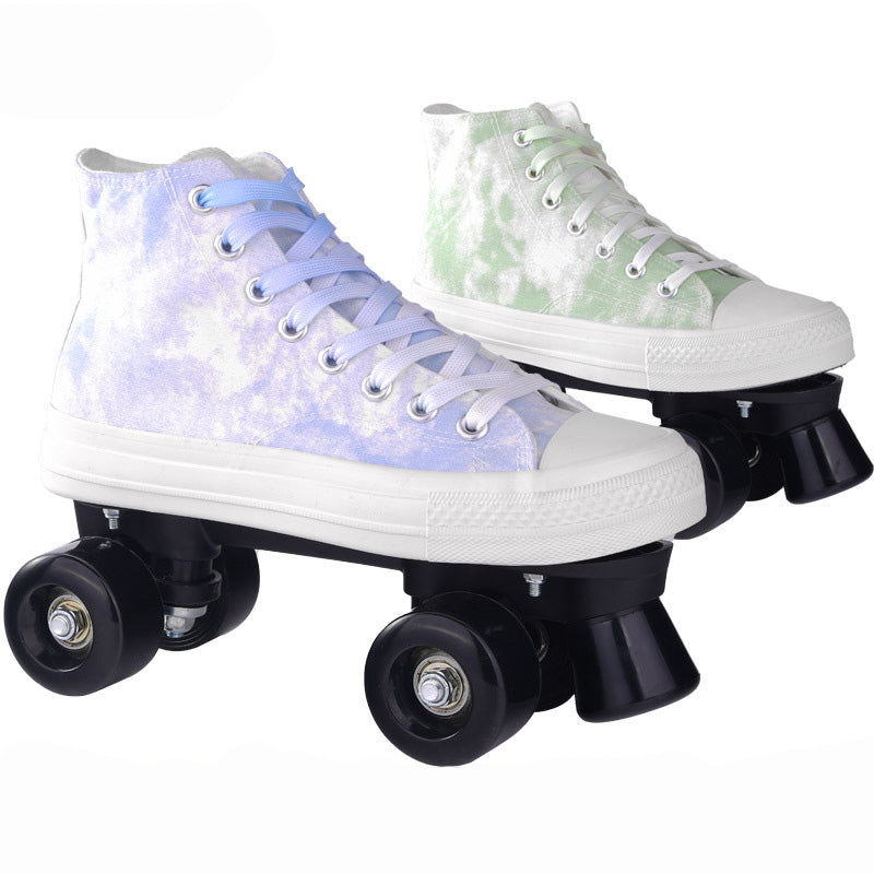 Camouflage Toile Patins Double Rang à quatre roues Adulte