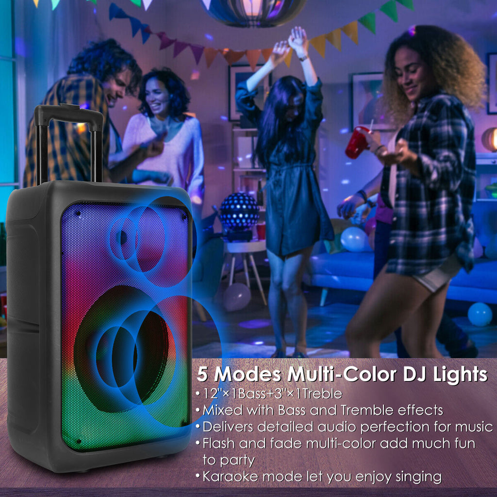 1Pc Portable Wireless Party Speaker Party Speaker avec 5 modes d'éclairage colorés TWS
