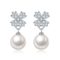 S925 Boucles d'oreilles en perles d'eau douce naturelles en argent sterling