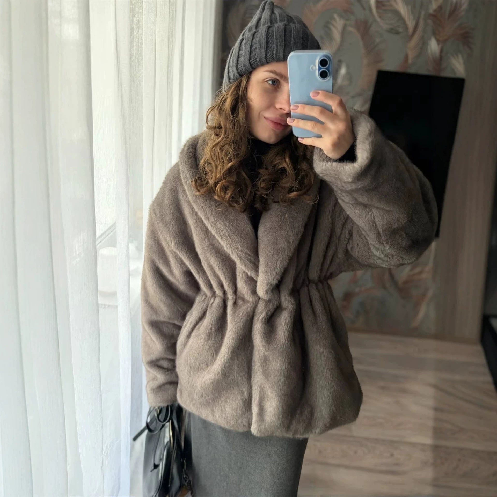 Manteau de fourrure de vison épais pour les femmes pour l'automne Et l'hiver