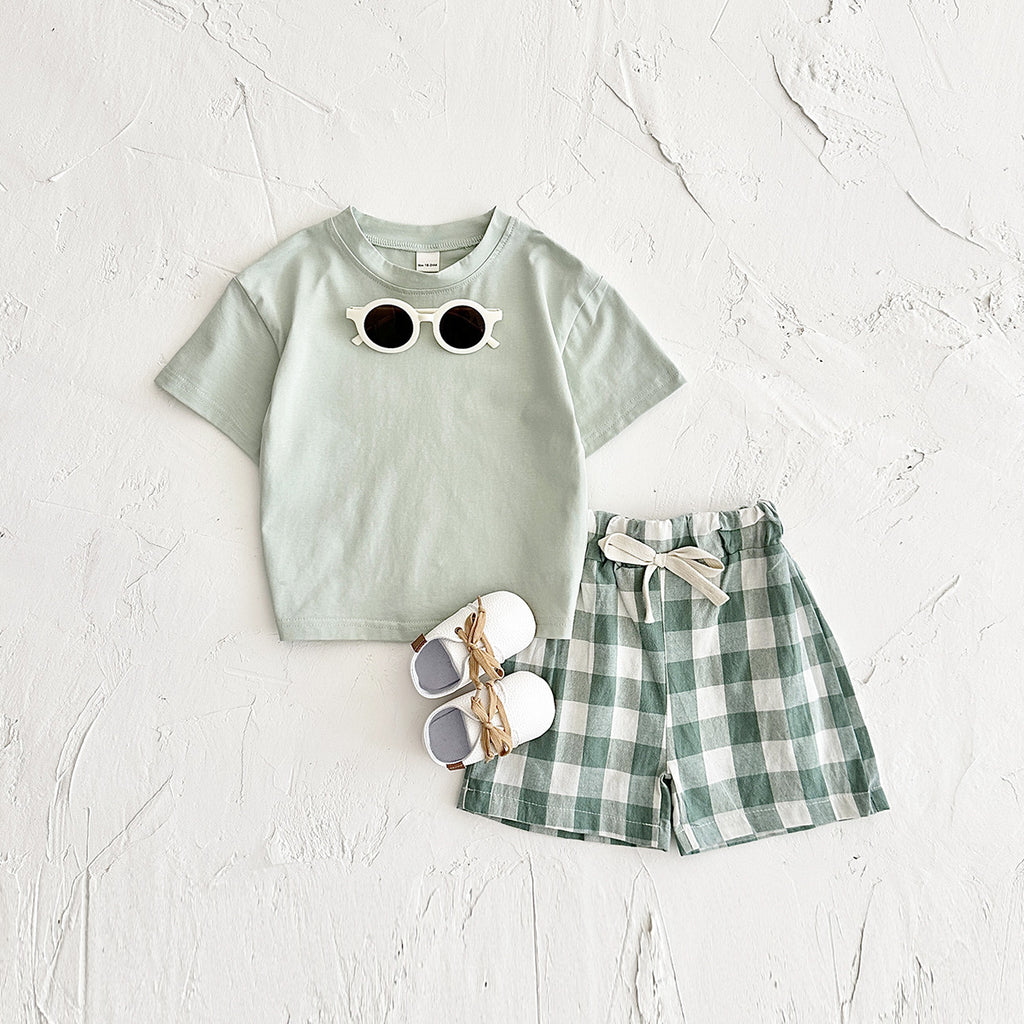 Ensemble de T-Shirt imprimé Dinosaur d'été en coton pur pour enfants