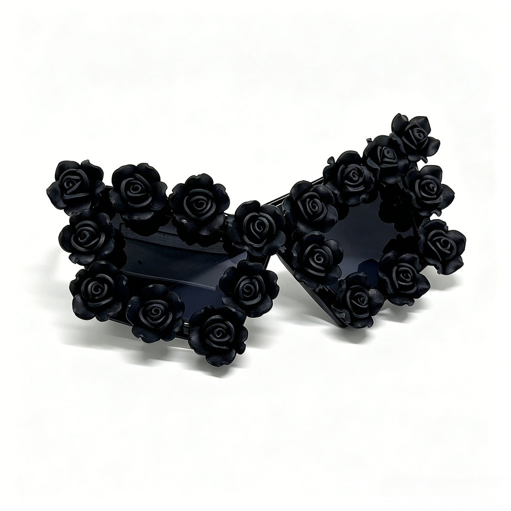 Lunettes de soleil gothiques Niche Designer inspirées de Rose noire