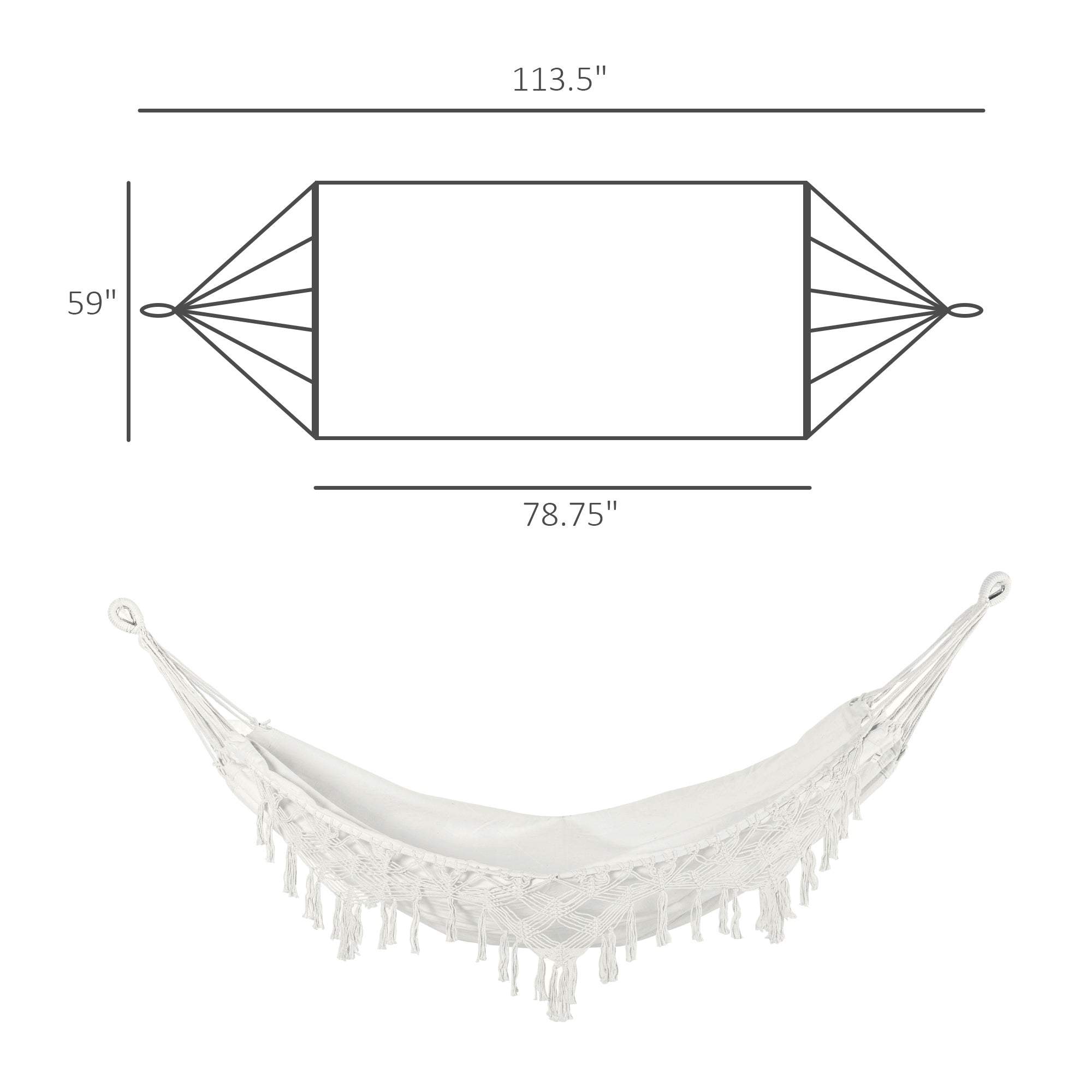 Grand hamac Boho extra avec macrame Tassel Fringe