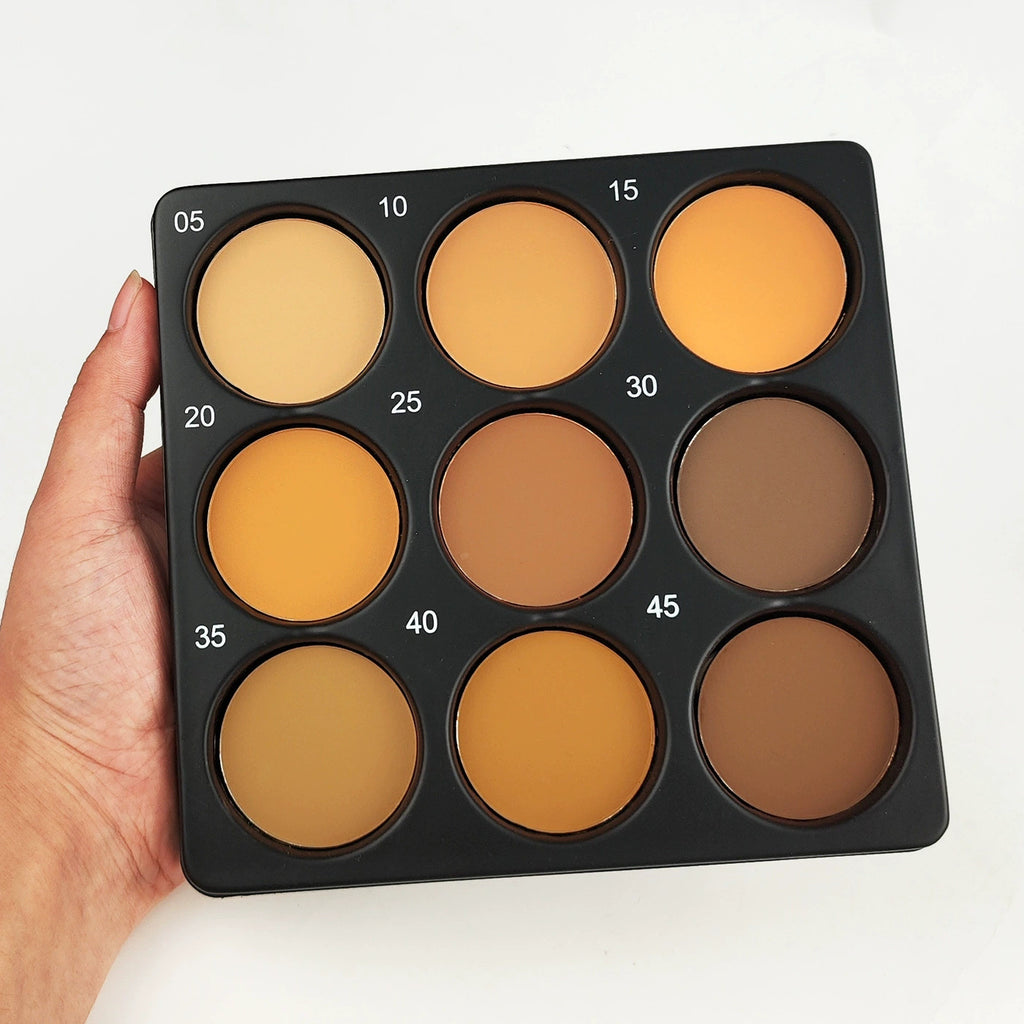 9 couleurs noir mat imperméable Palette de maquillage naturel de longue durée