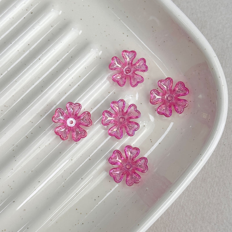 Perles de fleurs en acrylique 5-Petal